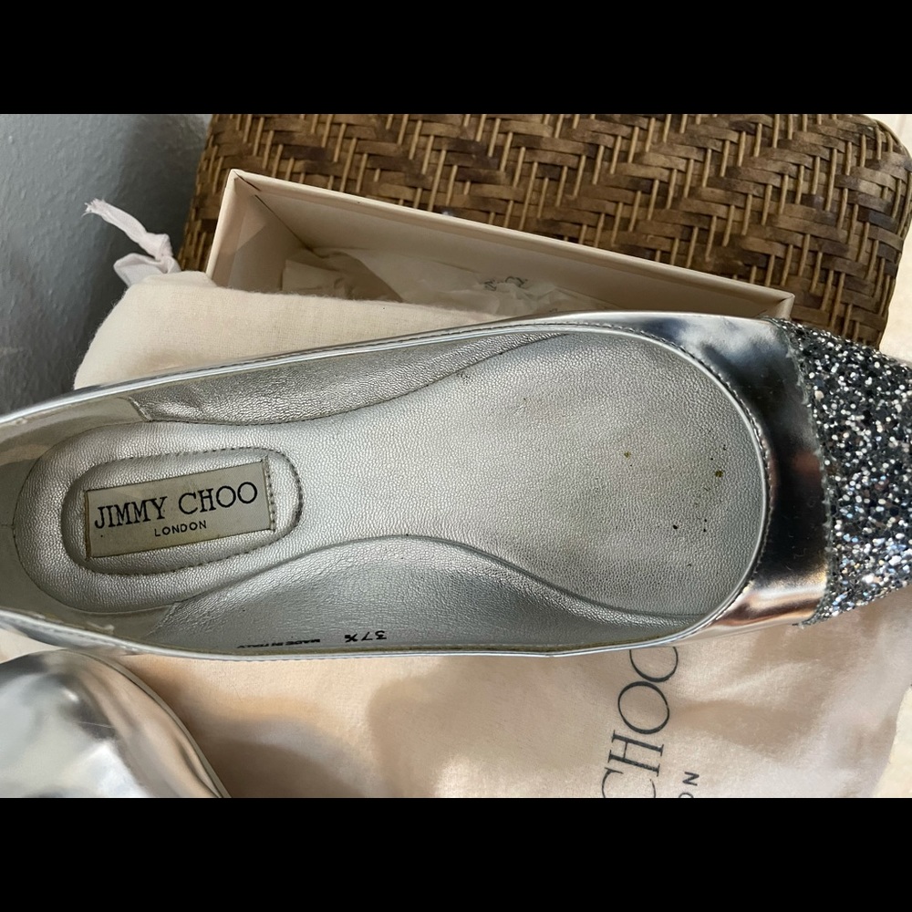 Jimmy Choo silver glitter WHIRL flats - Picture 6 of 7